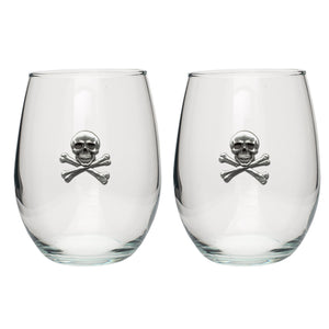 Skull and Bones Stemless Goblet (SET OF 2)