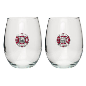 Fire Fighter Stemless Goblet (Set of 2)