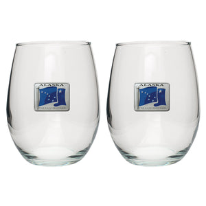 Alaska Flag Stemless Goblets (Set Of 2)