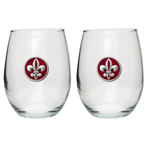 Fleur de Lis #2 Stemless Goblet (Set of 2)