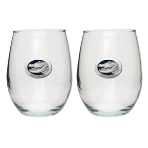 Alligator W/ Louisiana Stemless Goblets (Set Of 2)