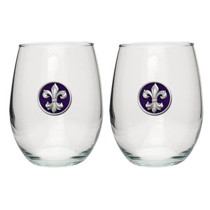 Fleur de Lis #3 Stemless Goblet (Set of 2)