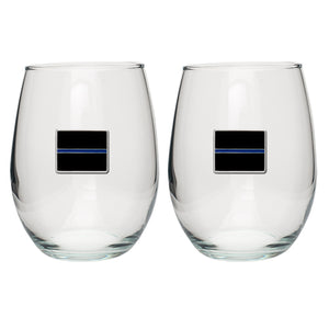 Thin Blue Line Stemless Goblets (SET OF 2)