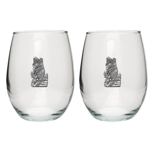 Black Bear Stemless Goblets (Set of 2)