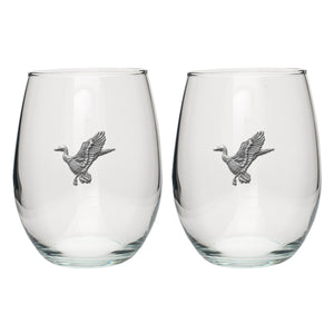 Mallard Ducks Stemless Goblets (Set of 2)