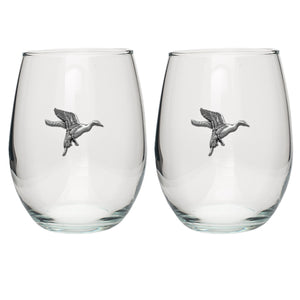 Pintail Duck Stemless Goblets (Set of 2)
