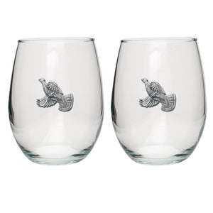 Ruffed Grouse Stemless Goblets (Set of 2)