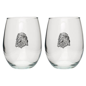 Lion Stemless Goblets (Set of 2)
