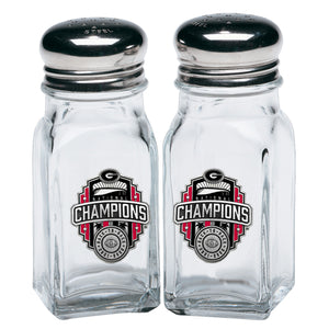 2022 Georgia Football Championship Back to Back Logo Salt & Pepper Shakers