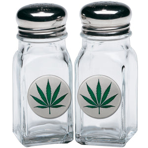 Marijuana Leaf Salt & Pepper Shakers