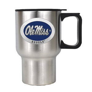 University of Mississippi "Ole Miss" Blue Logo Travel Mug