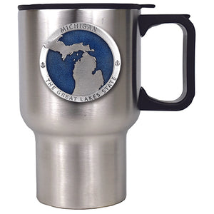 Michigan Map Great  Lakes State  Travel Mug