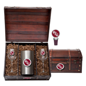 Florida State University FSU Logo Wine Chest Set
