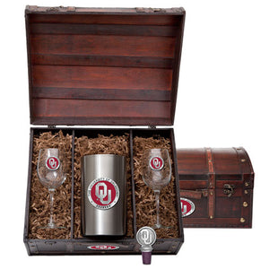 University of Oklahoma Wine Chest Set