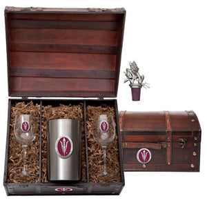 Arizona State University Pitch Fork Logo Wine Chest Set
