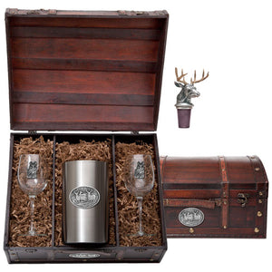 Whitetail Deer Wine Chest Set