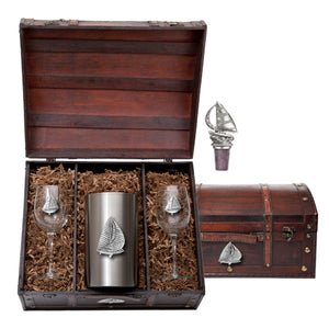 Sail Boat Wine Chest Set