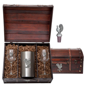 Roosters Wine Chest Set