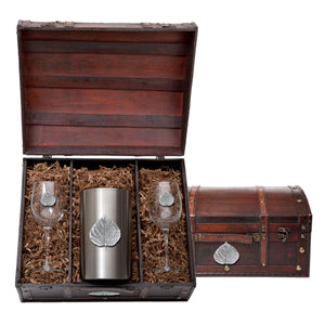 Aspen Leaf Wine Chest Set