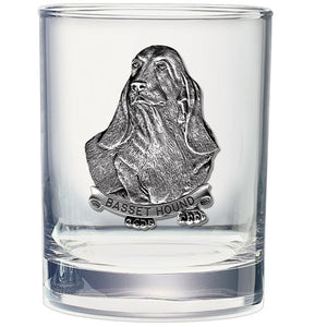 Basset Hound Double Old Fashioned Glass - Heritage Metalworks, Inc.