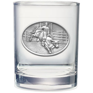 Bull Rider Double Old Fashioned Glass - Heritage Metalworks, Inc.