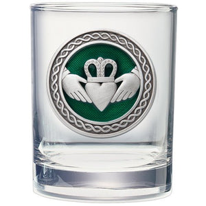 Claddagh Double Old Fashioned Glass - Heritage Metalworks, Inc.