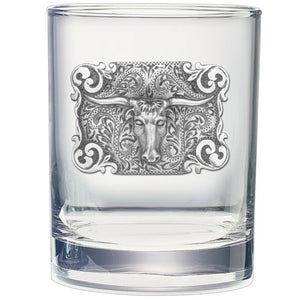 Longhorn Double Old Fashioned Glass - Heritage Metalworks, Inc.