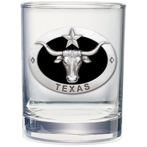 Longhorn with Texas Double Old Fashioned Glass - Heritage Metalworks, Inc.