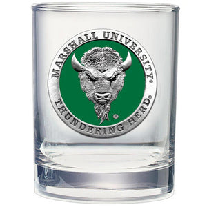 Marshall University Double Old Fashioned Glass - Heritage Metalworks, Inc.