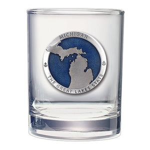 Michigan Map Double Old Fashioned Glass - Heritage Metalworks, Inc.
