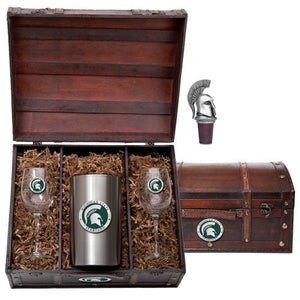 Michigan State University Wine Chest Set - Heritage Metalworks, Inc.