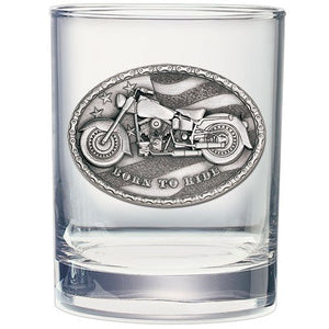 Motorcycle Double Old Fashioned Glass - Heritage Metalworks, Inc.