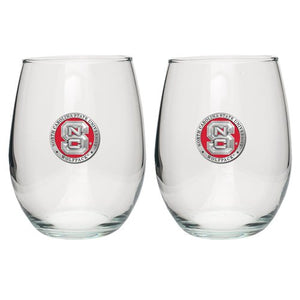 North Carolina State University Stemless Goblet (Set Of 2) - Heritage Metalworks, Inc.