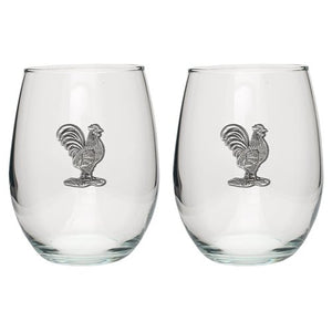 Roosters Stemless Goblets (Set Of 2) - Heritage Metalworks, Inc.