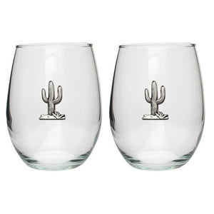 Saguaro Cactus Stemless Goblet (Set Of 2) - Heritage Metalworks, Inc.