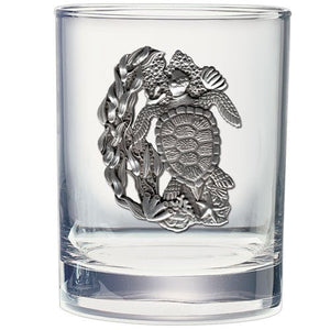 Sea Turtle Double Old Fashioned Glass - Heritage Metalworks, Inc.
