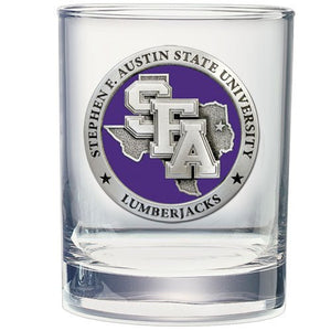 Stephen F. Austin State University Double Old Fashioned Glass - Heritage Metalworks, Inc.