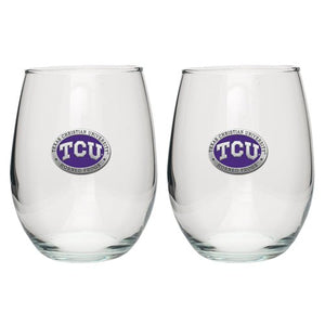 Texas Christian University Stemless Goblets (set of 2) - Heritage Metalworks, Inc.