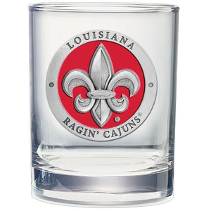 The University of Louisiana At Lafayette Double Old Fashioned Glass - Heritage Metalworks, Inc.