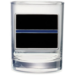 Thin Blue Double Old Fashioned Glass - Heritage Metalworks, Inc.