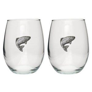 Trout Stemless Goblets (SET OF 2) - Heritage Metalworks, Inc.
