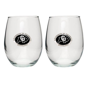 University of Colorado Stemless Goblet (Set of 2) - Heritage Metalworks, Inc.