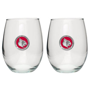 University of Louisville Stemless Goblets (Set Of 2) - Heritage Metalworks, Inc.