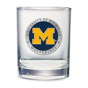 University of Michigan Double Old Fashioned Glass - Heritage Metalworks, Inc.