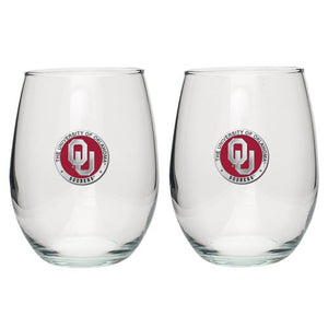 University of Oklahoma Stemless Goblets (Set Of 2) - Heritage Metalworks, Inc.