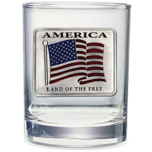 US Flag Double Old Fashioned Glass - Heritage Metalworks, Inc.