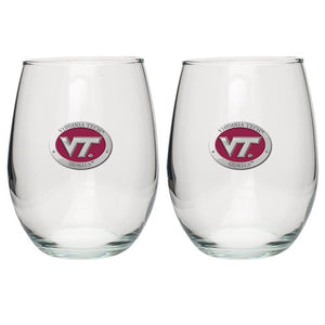 Virginia Tech University VT Logo Stemless Goblets (Set Of 2) - Heritage Metalworks, Inc.