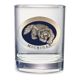 Wolverine with Michigan Double Old Fashioned Glass - Heritage Metalworks, Inc.